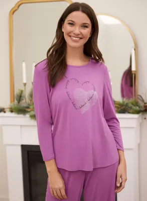 Heart Detail Pyjama Top