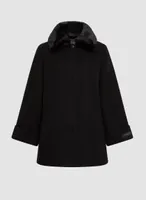 Wide Sleeve Wool Blend Coat