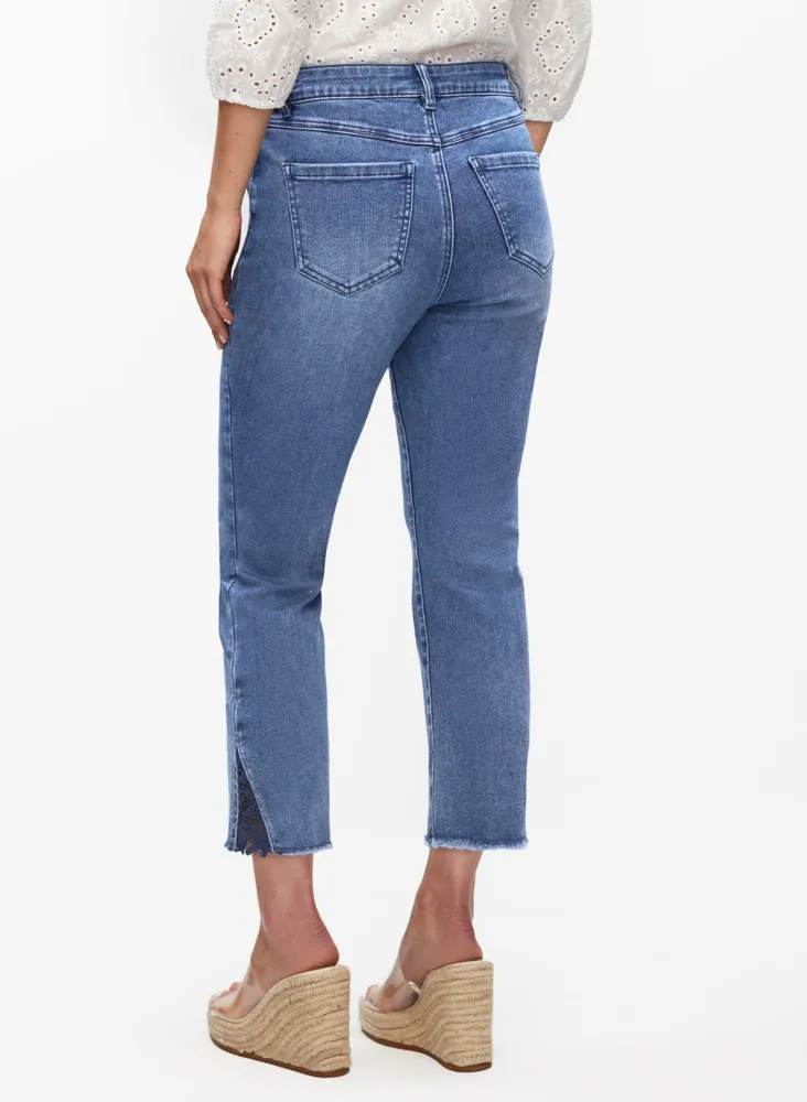 Lace Detail Straight Leg Jeans