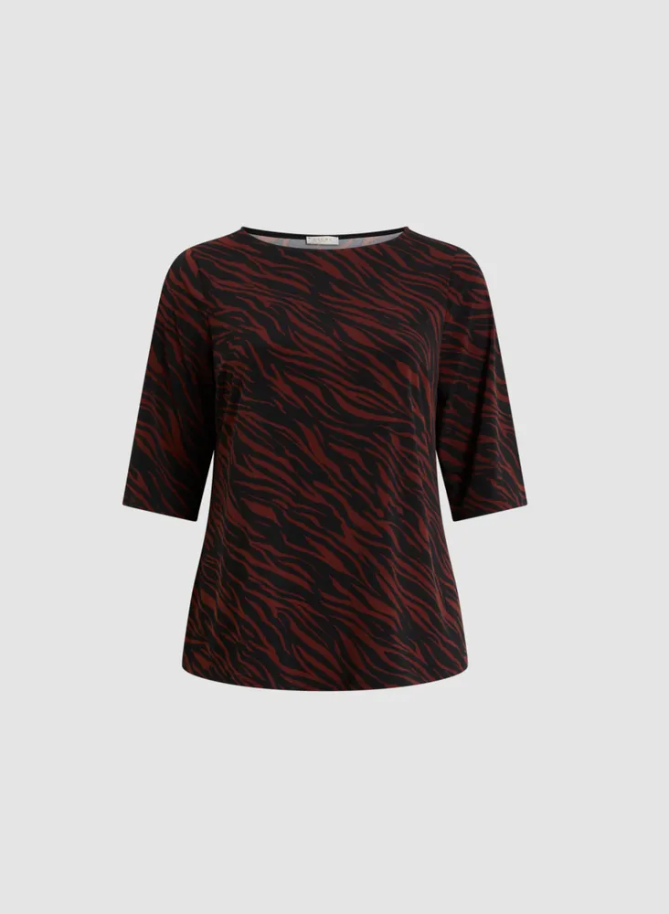 Zebra Print Dolman Sleeve Top