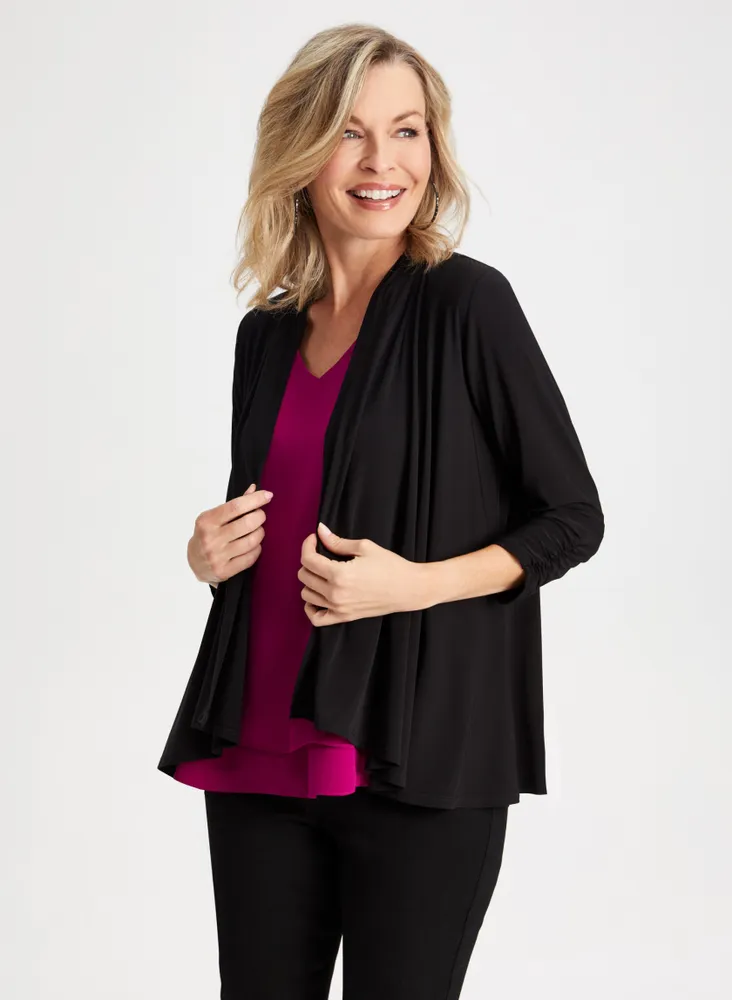 Asymmetric Open Front Cardigan