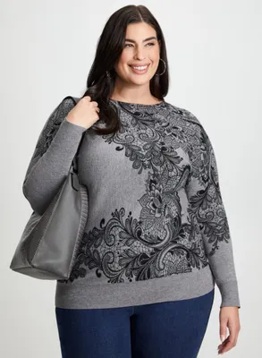 Paisley Print Sweater