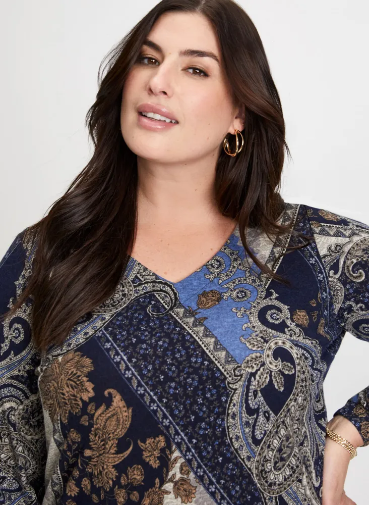 Patchwork Paisley Print Top