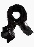 Sheer Stripe Detail Jacquard Scarf