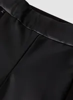 Vegan Leather Panel Detail Pants