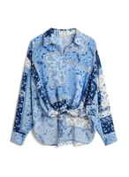 Paisley Print High-Low Blouse