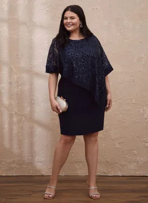 Sequin Poncho Dress
