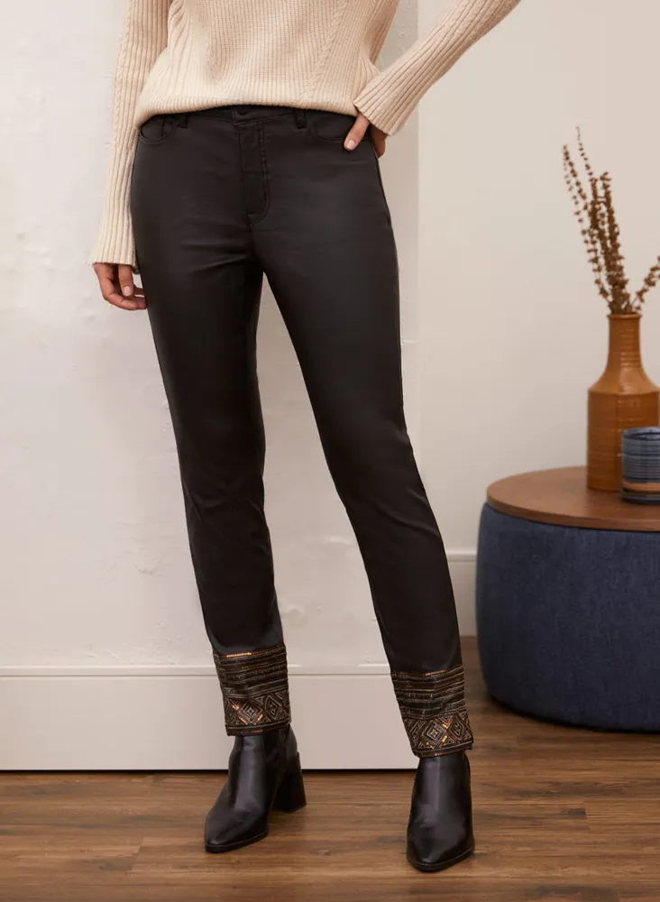 Slim Leg Coated Jeans