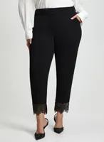 Lace Trim Straight Leg Pants