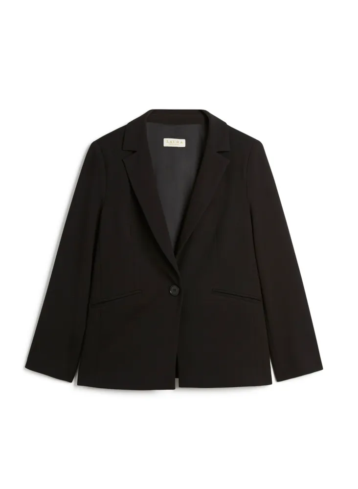 One-Button Notch Collar Jacket