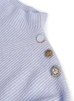 Button Detail Mock Neck Sweater