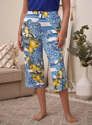 Lemon & Stripe Print Pyjama Pants