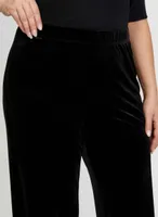 Pull-On Wide Leg Velour Pants