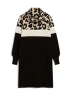 Animal Print Colour Block Dress