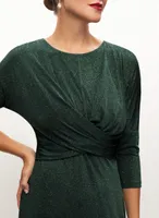 Twist Detail Glitter Dress