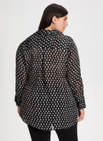 Button Down Dot Motif Tunic