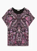 Cap Sleeve Paisley Print Top