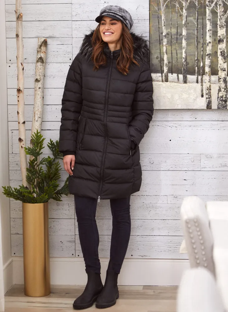 Down Blend Quilted Coat