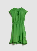 Smocked Waist Ruffle Dress