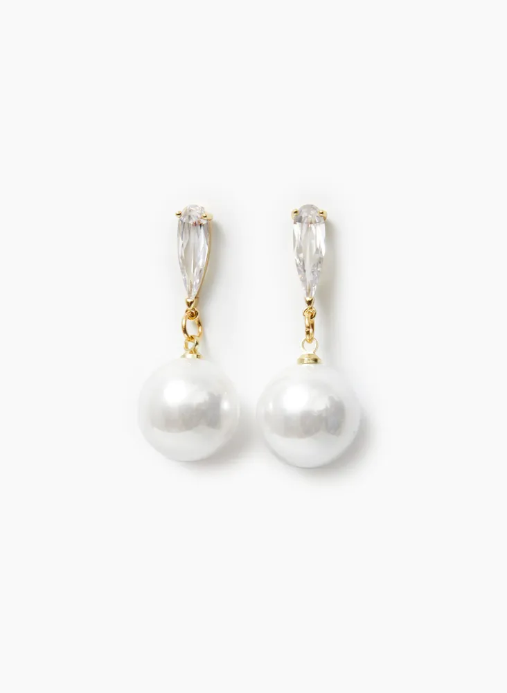 Pearl & Crystal Dangle Earrings