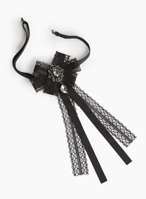 Lace & Ribbon Bow Necklace