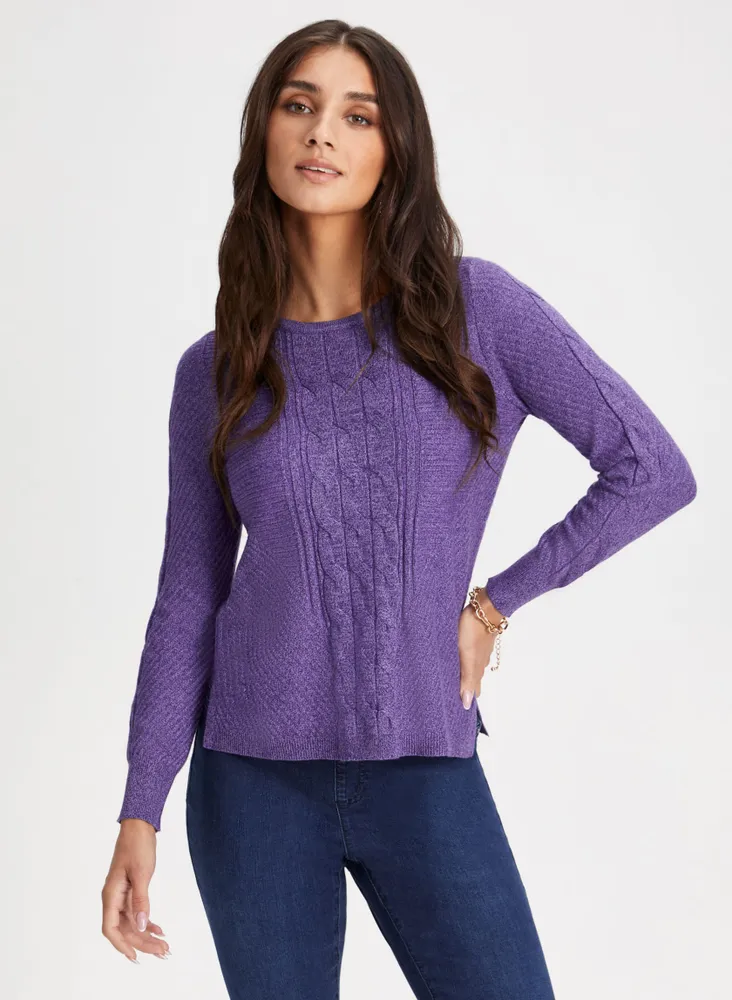 Ribbed & Cable Knit Sweater