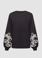 Paisley Print Puffed Sleeve Top