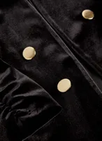 Button Detail Velvet Jacket