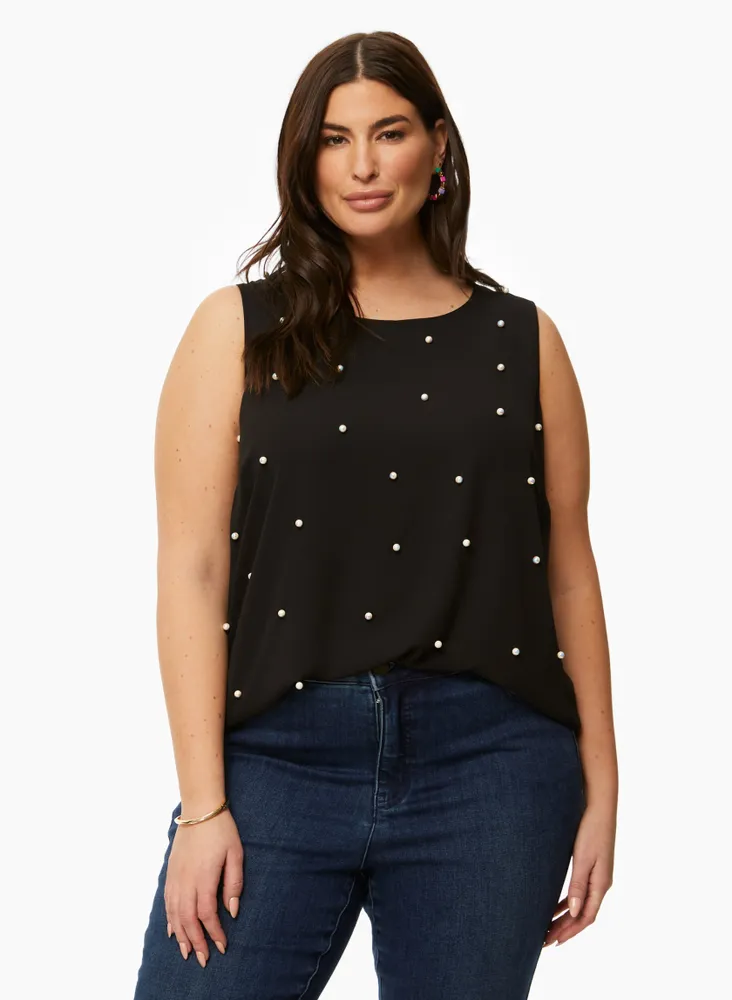 Pearl Detail Sleeveless Top