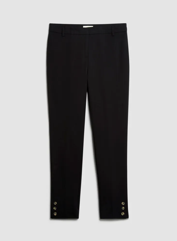 City Fit Button Detail Pants