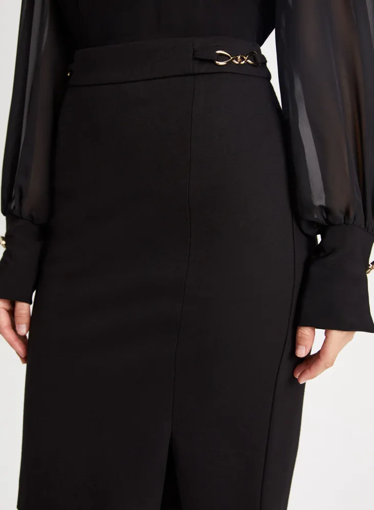 Chain Detail Pencil Skirt