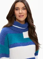 Colour Block Turtleneck Sweater