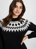 Diamond Pattern Sweater Dress