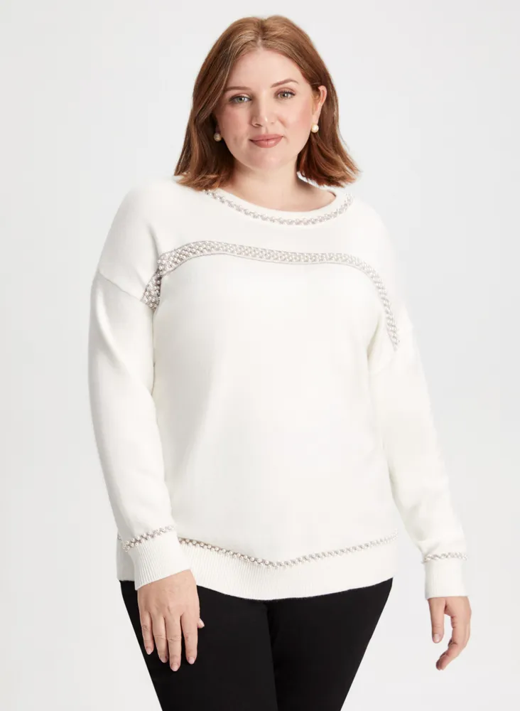 Pearl Detail Knit Sweater