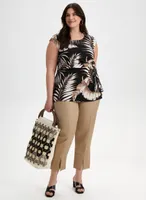 Palm Leaf Print Sleeveless Top