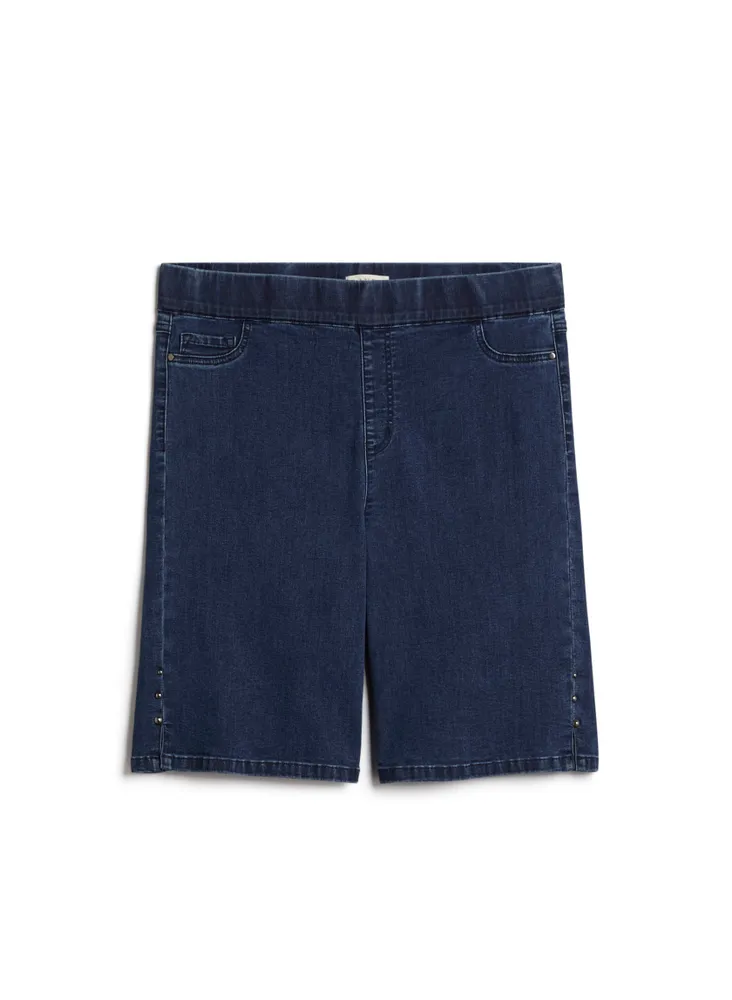 Pull-On Denim Bermuda Shorts