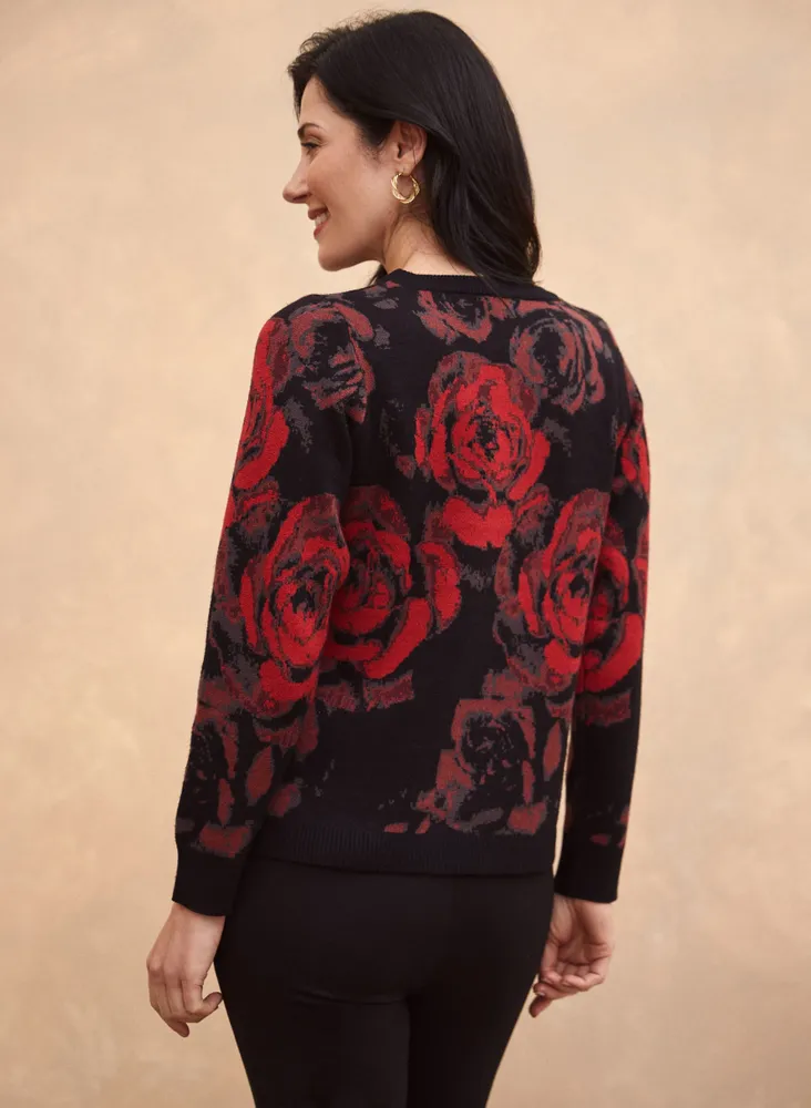 Rose Motif Sweater
