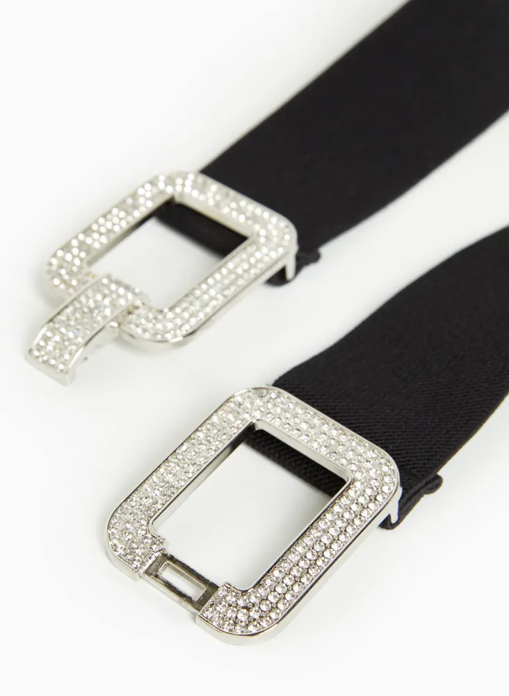 Crystal-Studded Buckle Belt