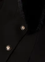 Button Front Wool Blend Coat