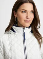 Quilted Contrast Detail Coat
