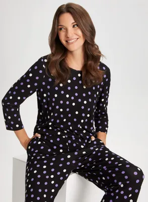 Polka Dot Print Pyjama Top