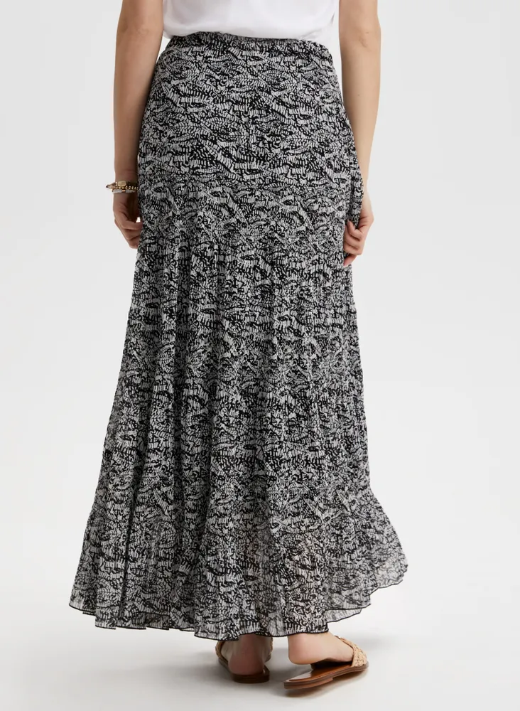 Abstract Print Maxi Skirt