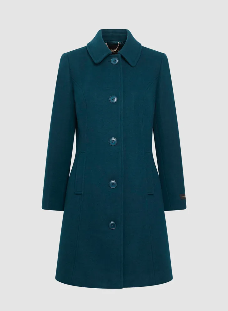 Club Collar Wool Blend Coat