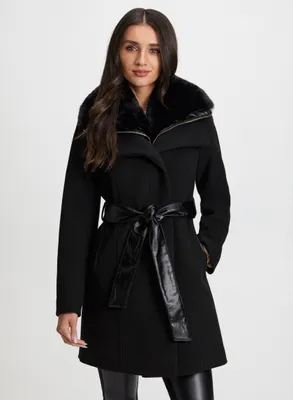Stretch Wool-Blend Trench Coat