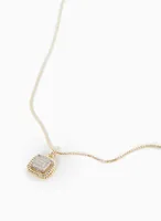 Textured Crystal Pendant Necklace