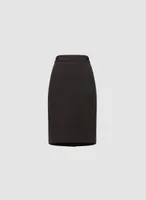 Vegan Leather Detail Pencil Skirt