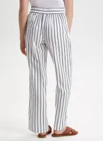 Pull-on Stripe Print Straight Leg Pants