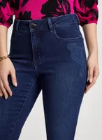 Embroidered Straight Leg Jeans