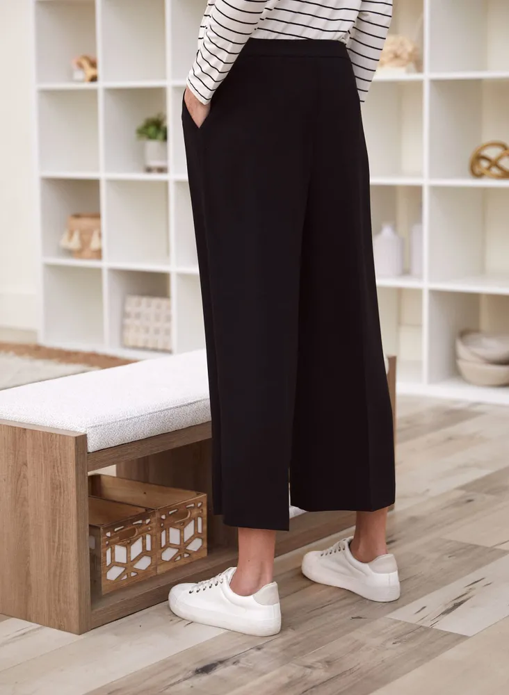 Wide Leg Button Detail Pants