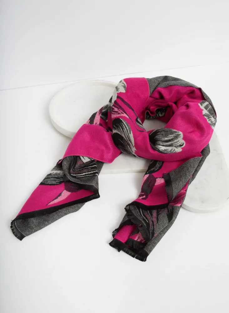 Tulip Print Reversible Scarf